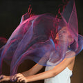 PLUME BLUE | Handwoven Pure Silk Scarf in Blue & Pink