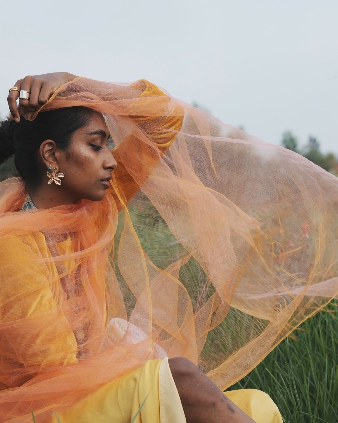 A01 SUNBURST PINK  | Handwoven Pure Silk Scarf in Blush & Gold