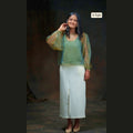 Gold | Dual Tone Gold Blue Handwoven Pure Silk Top for Women