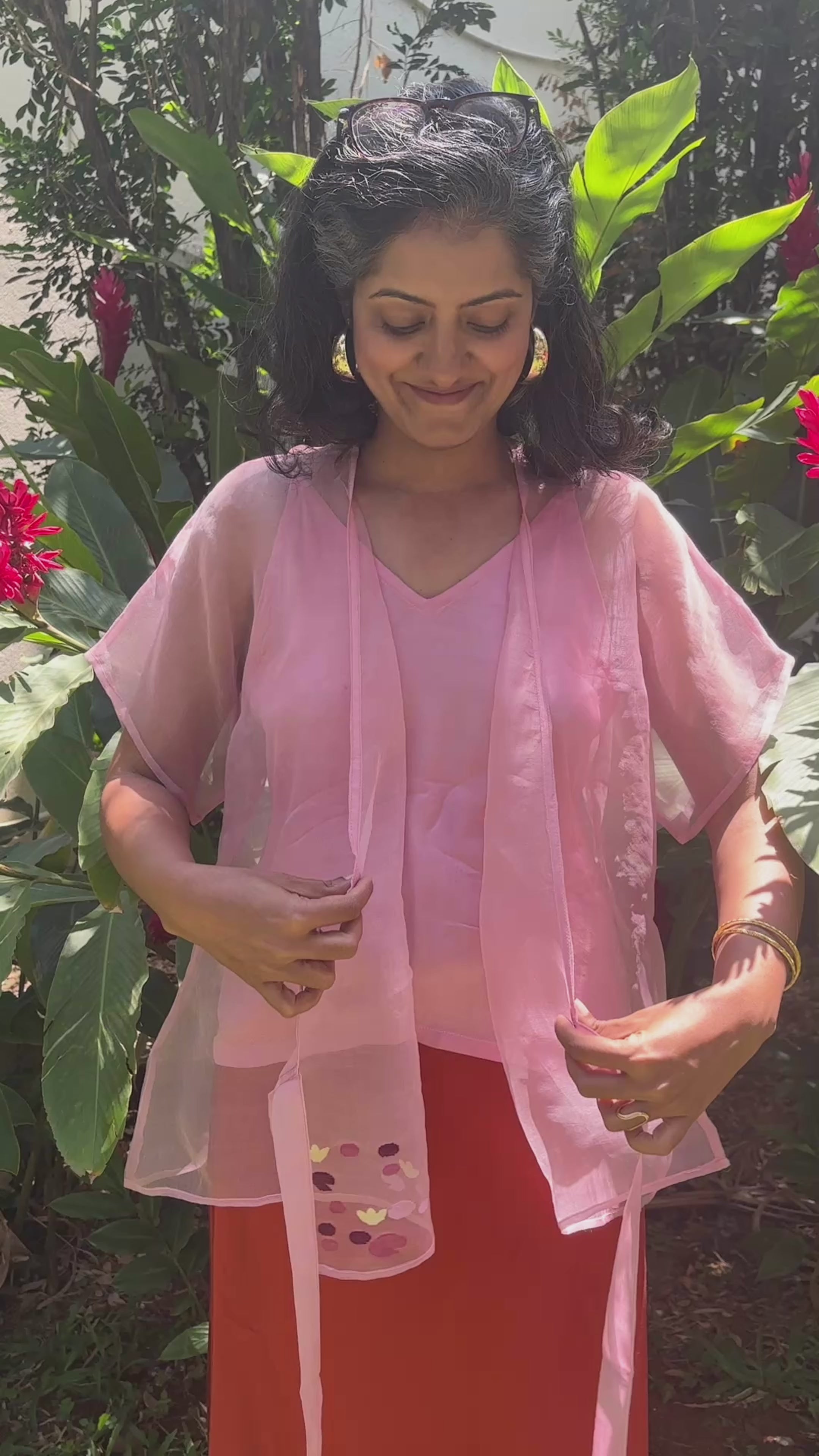 DAY DREAM Light Pink Handwoven Pure Silk Jamdani Overlay Wrap for Women